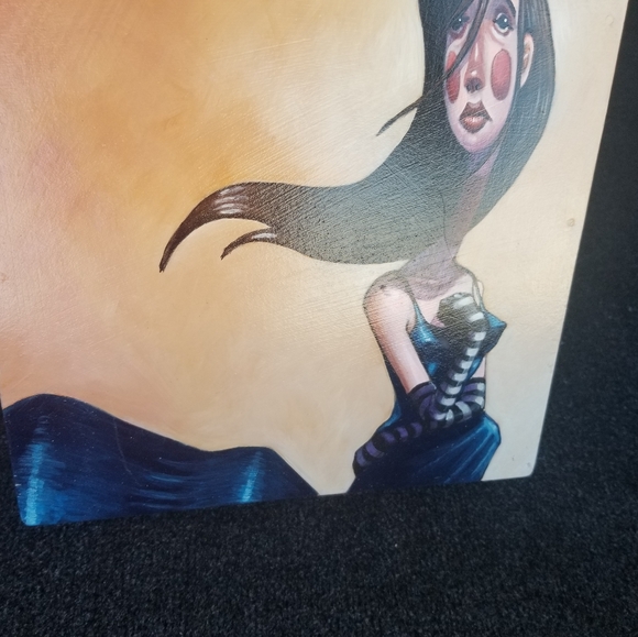 JOSHUA CLAY "When You're Gone", Acrylic on wood original painting 9" x 9" x 3.5" - Picture 9 of 9